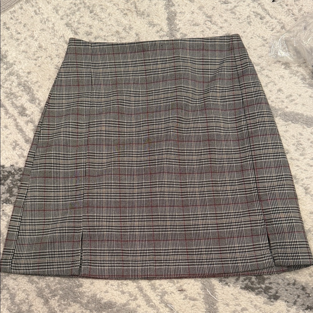 Brandy Melville Gray Plaid Midi Skirt